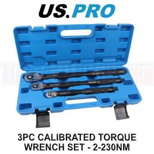 US PRO Tools 3PC Calibrated Torque Wrench Set - 2-230NM /1.5-169.5FT-LB 6936 US PRO Tools 3PC Calibrated Torque Wrench Set - 2-230NM /1.5-169.5FT-LB 6936