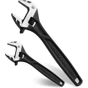 WORKPRO 2-piece Adjustable Wrench Set 6-Inch & 10-Inch Wrenches Cr-V Steel Wi WORKPRO 2-piece Adjustable Wrench Set 6-Inch & 10-Inch Wrenches Cr-V Steel Wi