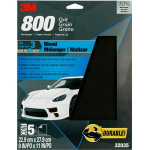 3M Wetordry Sandpaper 32035 800 Grit 9 in x 11 in 5 Sheets Per Pack 3M Wetordry Sandpaper 32035 800 Grit 9 in x 11 in 5 Sheets Per Pack