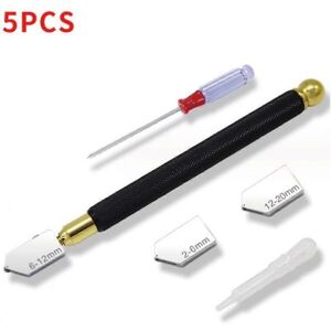 Unbranded (As show, One size) 5 Piece Glass Cutter Set 2mm - 20mm - Glass Cutting Tool, Pe Unbranded (As show, One size) 5 Piece Glass Cutter Set 2mm - 20mm - Glass Cutting Tool, Pe