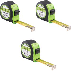 X3 Stanley Hi-Vis 5m 16ft Tylon Tape Measure Green STA130696NHV STA130602HG X3 Stanley Hi-Vis 5m 16ft Tylon Tape Measure Green STA130696NHV STA130602HG