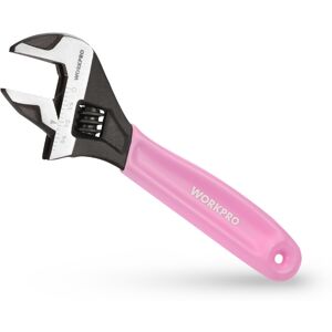 WORKPRO 6-Inch Pink Adjustable Wrench Cr-V Steel Wrench Wide Jaw Black Oxide W WORKPRO 6-Inch Pink Adjustable Wrench Cr-V Steel Wrench Wide Jaw Black Oxide W
