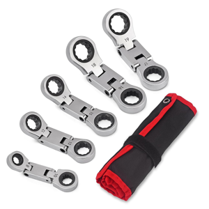 Unbranded Stubby Wrenches Set, Flex-Head Ratcheting Wrench Set Unbranded Stubby Wrenches Set, Flex-Head Ratcheting Wrench Set