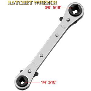 Unbranded 3/16" 1/4" 5/16" 3/8" Double End Ratchet Wrench Air-110g Silver Unbranded 3/16" 1/4" 5/16" 3/8" Double End Ratchet Wrench Air-110g Silver