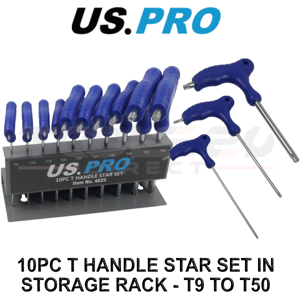 US PRO 10pc T-Handle Torx Key Set Long Star Wrenches T9 - T50 + Storage Rack 4 US PRO 10pc T-Handle Torx Key Set Long Star Wrenches T9 - T50 + Storage Rack 4