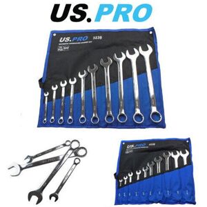 US PRO Tools 10PC Whitworth Combination Spanner Set 1/8" - 11/16" 3239 US PRO Tools 10PC Whitworth Combination Spanner Set 1/8" - 11/16" 3239