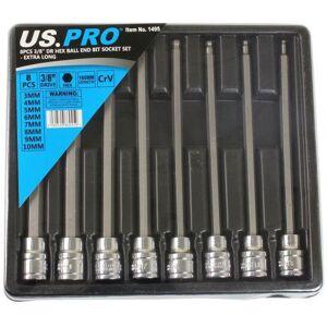 us pro 8pc 3/8" Long Ball End Hex Allen Bit Key Sockets 3mm - 10mm us pro 8pc 3/8" Long Ball End Hex Allen Bit Key Sockets 3mm - 10mm