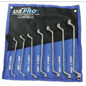 US PRO Tools 7 Piece Double Offset Ring Spanner Wrench Set 6 - 19MM 75DEG 3528 US PRO Tools 7 Piece Double Offset Ring Spanner Wrench Set 6 - 19MM 75DEG 3528