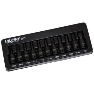 US PRO INDUSTRIAL 11PC 3/8" DR Impact Tamper Star Torx Bit Sockets T10 - T60 752 US PRO INDUSTRIAL 11PC 3/8" DR Impact Tamper Star Torx Bit Sockets T10 - T60 752