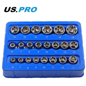us pro BERGEN Super-Lock Shallow Socket Set 22pc 1/4" 6-13mm & 3/8" 6-19mm us pro BERGEN Super-Lock Shallow Socket Set 22pc 1/4" 6-13mm & 3/8" 6-19mm