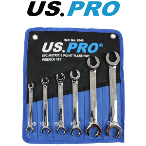 US PRO 6 Piece Metric 6 Point Flare Nut Spanner Wrench Set 8 - 24mm 2046 US PRO 6 Piece Metric 6 Point Flare Nut Spanner Wrench Set 8 - 24mm 2046