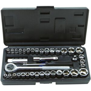 1/4" & 3/8" 40 Piece Drive Socket Set - 14 38 36109 Rolson Tool Ratchet Case - 1/4" & 3/8" 40 Piece Drive Socket Set - 14 38 36109 Rolson Tool Ratchet Case -