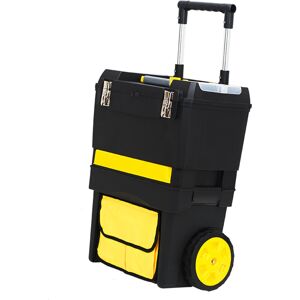 SwitZer 2 IN 1 Rolling Toolbox Stackable Tool Box Storage Trolley with Handle SwitZer 2 IN 1 Rolling Toolbox Stackable Tool Box Storage Trolley with Handle