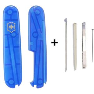 (translucent blue) Genuine Victorinox 91mm Scales Plus Handle Kit With Spares Tw (translucent blue) Genuine Victorinox 91mm Scales Plus Handle Kit With Spares Tw