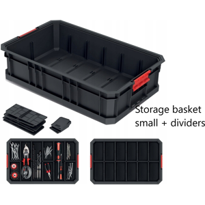 Prosperplast (Storage basket small + dividers) Storage Tool Box Platform Wheels Large Toolbox Prosperplast (Storage basket small + dividers) Storage Tool Box Platform Wheels Large Toolbox