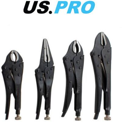 US PRO 4pc Black Locking Pliers Set 5" 6.5" 7" & 10" - Mole Vice Clamp Grips US PRO 4pc Black Locking Pliers Set 5" 6.5" 7" & 10" - Mole Vice Clamp Grips