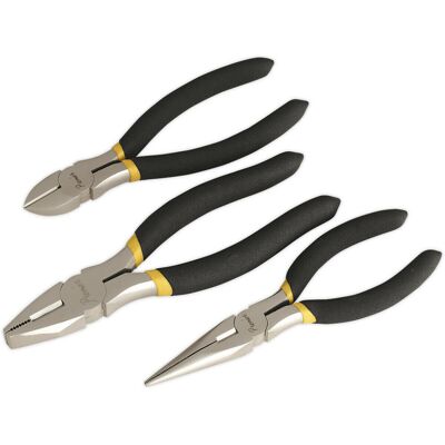 Loops 3 Piece Nickel-Ferrous Pliers Set - Combination Long Nose & Side Cutters - Ni-Fe Loops 3 Piece Nickel-Ferrous Pliers Set - Combination Long Nose & Side Cutters - Ni-Fe