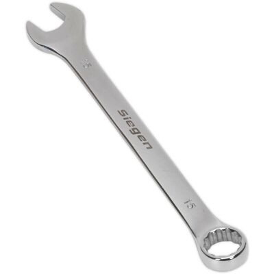 Loops Hardened Steel Combination Spanner - 15mm - Polished Chrome Vanadium Wrench Loops Hardened Steel Combination Spanner - 15mm - Polished Chrome Vanadium Wrench