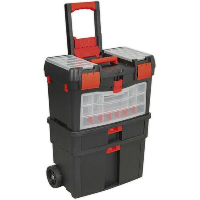 Loops 452 x 255 x 850mm Portable Tool Chest / Toolbox - Multi Compartment Wheeled Unit Loops 452 x 255 x 850mm Portable Tool Chest / Toolbox - Multi Compartment Wheeled Unit