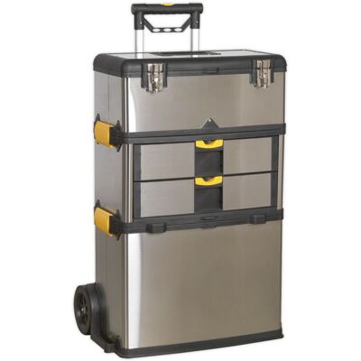 Loops 540 x 350 x 840mm Portable STEEL Tool Chest / Multi Compartment Wheeled Toolbox Loops 540 x 350 x 840mm Portable STEEL Tool Chest / Multi Compartment Wheeled Toolbox