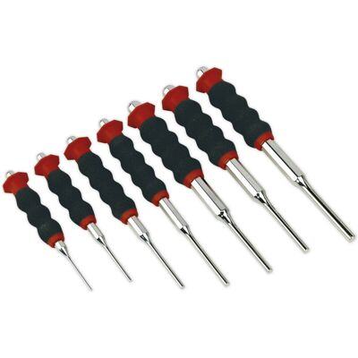 Loops 7 Piece Sheathed Parallel Pin Punch Set - Contoured Foam Grip - Chromoly Steel Loops 7 Piece Sheathed Parallel Pin Punch Set - Contoured Foam Grip - Chromoly Steel