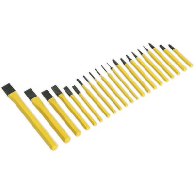 Loops 21 Piece Punch & Cold Chisel Set - Hardened & Tempered - Chromed Steel Loops 21 Piece Punch & Cold Chisel Set - Hardened & Tempered - Chromed Steel