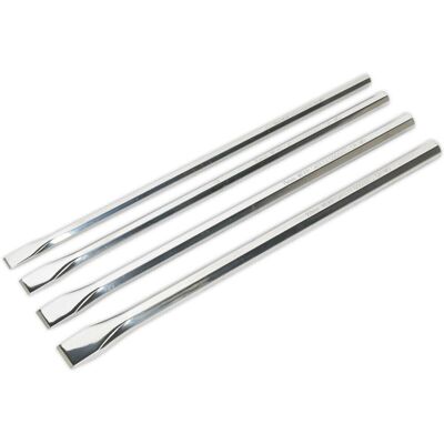 Loops 4 Piece 350mm Extra-Long Chisel Set - Hardened & Tempered - Chromoly Steel Loops 4 Piece 350mm Extra-Long Chisel Set - Hardened & Tempered - Chromoly Steel