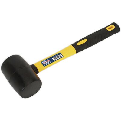 Loops 1lb Rubber Mallet - Fibreglass Shaft - General Purpose Hammer - DIY Tool Camping Loops 1lb Rubber Mallet - Fibreglass Shaft - General Purpose Hammer - DIY Tool Camping