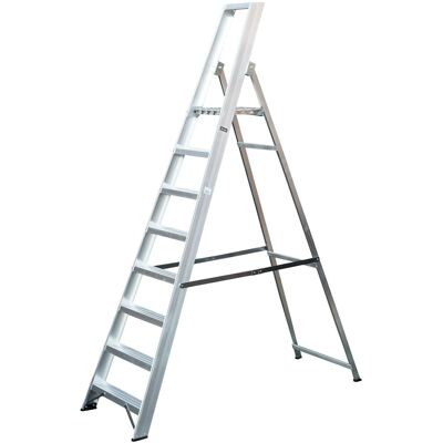 Loops 1.7m Aluminium Platform Step Ladders 8 Tread 3.3m Work Height HEAVY DUTY Steps Loops 1.7m Aluminium Platform Step Ladders 8 Tread 3.3m Work Height HEAVY DUTY Steps