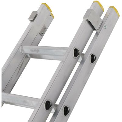Loops 18 Rung Aluminium Double Section Extension Ladder - Unisex Loops 18 Rung Aluminium Double Section Extension Ladder - Unisex