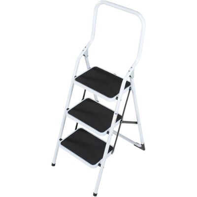 Loops 0.75m Folding Step Ladder Safety Stool 3 Tread Compact Anti Slip Rubber Steps - Step Ladder Loops 0.75m Folding Step Ladder Safety Stool 3 Tread Compact Anti Slip Rubber Steps - Step Ladder