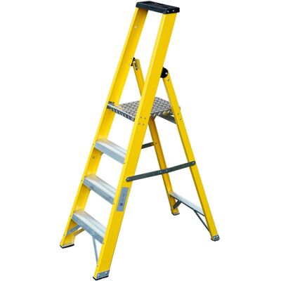 Loops 0.9m FIBREGLASS Platform Step Ladders 4 Tread Professional Lightweight Steps Loops 0.9m FIBREGLASS Platform Step Ladders 4 Tread Professional Lightweight Steps