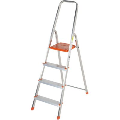 Loops 0.8m Lightweight Aluminium Platform Step Ladders 4 Tread Anti Slip DIY Steps Loops 0.8m Lightweight Aluminium Platform Step Ladders 4 Tread Anti Slip DIY Steps