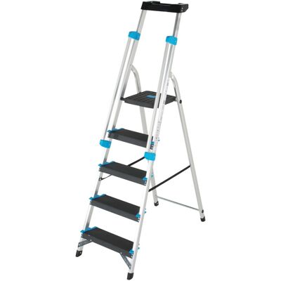 Loops 1m XL Platform Step Ladders 5 Tread Anti Slip Steps & Tool Tray Aluminium Loops 1m XL Platform Step Ladders 5 Tread Anti Slip Steps & Tool Tray Aluminium
