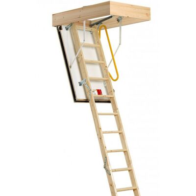 Loops 3 Section FIRE RATED Folding Loft Ladder & Handle Hatch & Frame 2.75m Height Loops 3 Section FIRE RATED Folding Loft Ladder & Handle Hatch & Frame 2.75m Height