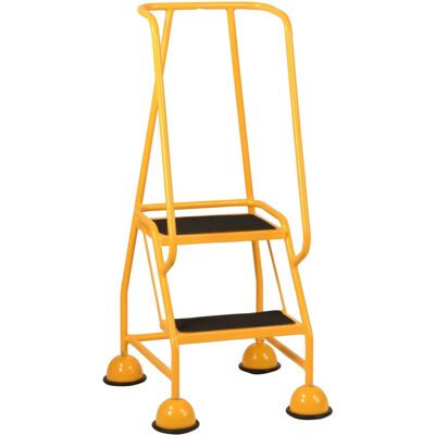 Loops 2 Tread Mobile Warehouse Steps YELLOW 1.19m Portable Safety Ladder & Wheels Loops 2 Tread Mobile Warehouse Steps YELLOW 1.19m Portable Safety Ladder & Wheels