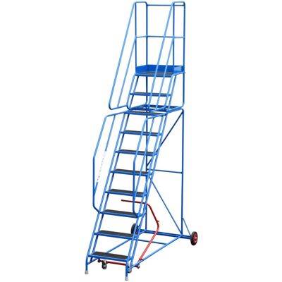 Loops 10 Tread Mobile Warehouse Stairs Anti Slip Steps 3.5m Portable Safety Ladder Loops 10 Tread Mobile Warehouse Stairs Anti Slip Steps 3.5m Portable Safety Ladder
