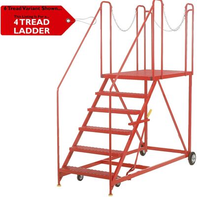 Loops 4 Tread Wide Truck Dock Loading Stairs Non Slip Platform Vehicle Step Ladder Loops 4 Tread Wide Truck Dock Loading Stairs Non Slip Platform Vehicle Step Ladder