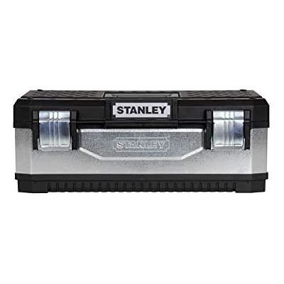 Stanley Galvanised Toolbox with Heavy Duty Metal Latch, Portable Tote Tray for T Stanley Galvanised Toolbox with Heavy Duty Metal Latch, Portable Tote Tray for T