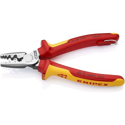 KNIPEX Crimping Pliers for wire ferrules 1000V-insulated (180 mm) 97 78 180 T KNIPEX Crimping Pliers for wire ferrules 1000V-insulated (180 mm) 97 78 180 T
