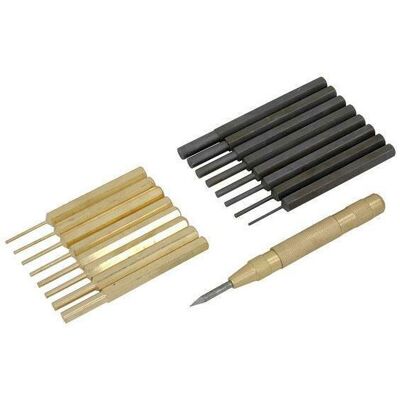 Neilsen Pin Punch Set -18pc. Brass & Carbon Steel Punches. Auto Centre Punch (CT0867) Neilsen Pin Punch Set -18pc. Brass & Carbon Steel Punches. Auto Centre Punch (CT0867)