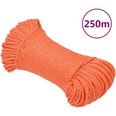vidaXL Orange 8mm/250m Twisted Rope - Work Rope vidaXL Orange 8mm/250m Twisted Rope - Work Rope