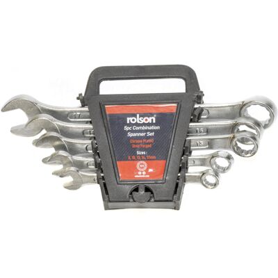 Rolson 5pc Combi Spanner Set D/F on Rack 46673 Rolson 5pc Combi Spanner Set D/F on Rack 46673