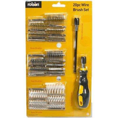 Rolson Interchangeable Wire Brush Set - 20 piece assorted brushes and adaptors 2 Rolson Interchangeable Wire Brush Set - 20 piece assorted brushes and adaptors 2