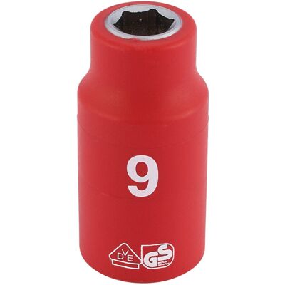 Draper Fully Insulated VDE Socket, 3/8"" Sq. Dr., 9mm Draper Fully Insulated VDE Socket, 3/8"" Sq. Dr., 9mm