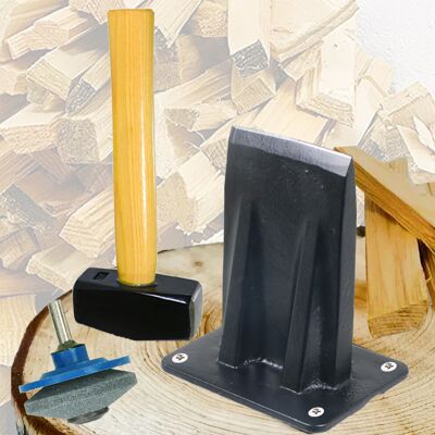 SPARES2GO Kindling Splitter Lump Mallet Hammer Blade Sharpener Drill Attachment Kit Log Wo SPARES2GO Kindling Splitter Lump Mallet Hammer Blade Sharpener Drill Attachment Kit Log Wo