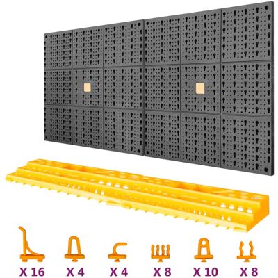 VIDAXL - 500x1000 PP panel - 50 hooks - Wall-mount - Tool wall panel VIDAXL - 500x1000 PP panel - 50 hooks - Wall-mount - Tool wall panel