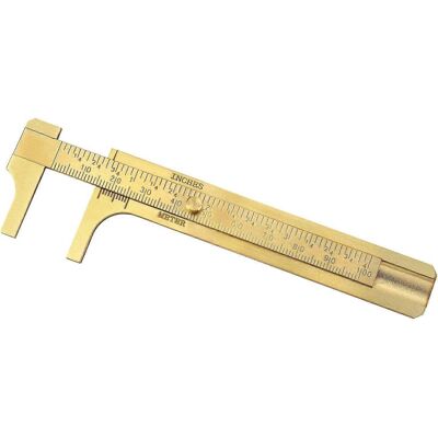 Unbranded 4 Inch Vernier Caliper, Brass Sliding Double Scale Handy Gauge Ruler Measuring T Unbranded 4 Inch Vernier Caliper, Brass Sliding Double Scale Handy Gauge Ruler Measuring T
