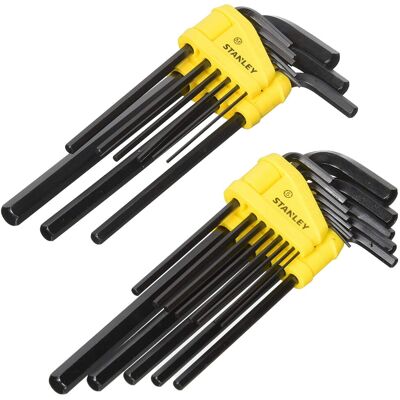 Stanley Hex Key Set Long Arm SAE & MM 22-Piece (85-753) Stanley Hex Key Set Long Arm SAE & MM 22-Piece (85-753)