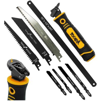MagicBox 8 in 1 Professional Hacksaw Set with Self-Locking Design, 8 Interchangeable Blad MagicBox 8 in 1 Professional Hacksaw Set with Self-Locking Design, 8 Interchangeable Blad